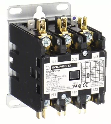 Square D 8910DPA33V09 3 Pole 30 Amp 208-240V Coil Contactor (new） • $50