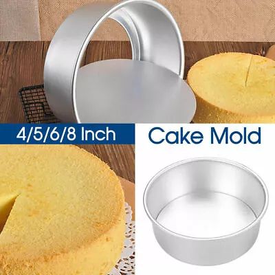 Cake Mold Round 4//6/8 Inch DIY Cakes Pastry Mold Baking Tin Pan Reusable Tool • $13.99