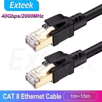 CAT8 Ethernet Cable 40Gbps 2000Mhz Gigabit RJ45 LAN Patch Cord Network 1~25m Lot • $39.51