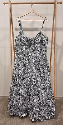 AVELLA Knot Front Maxi Dress Summer Black & White Safari Size 20 Plus • $10