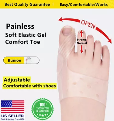 Silicone Gel Foot Big Toe Separator Women Men Toes Bunion Relief Corrector Pads • $7.99