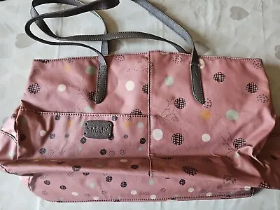 Radley On The Dot Oilskin & Leather Pink Large Tote Bag 3 Compartments FREE P&P • £35