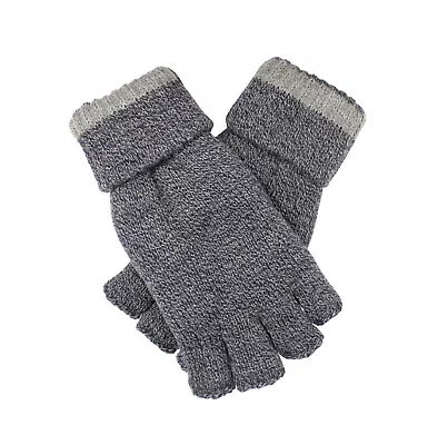 Dents Men's Thinsulate™ Lined Fingerless Knit Gloves With Rollover Cuff - Navy • $19.40