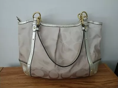 Coach Alexandra Sand Logo Canvas Chain Double Handle Ombre Tote  • $125