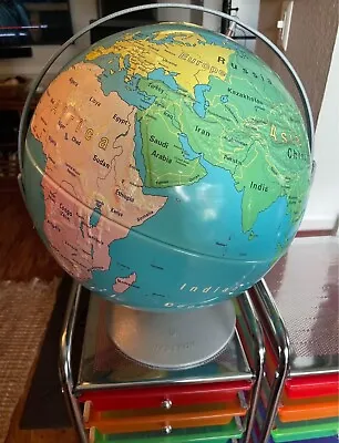 Nystrom First Globe 16  Raised Relief Map 31-47 Metal Stand Vintage • $36.99