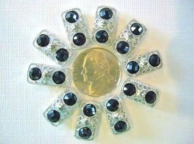 2/3 Hole Slider Beads Faceted Rounds Black And Black Diamond 10 Pieces • $6.50