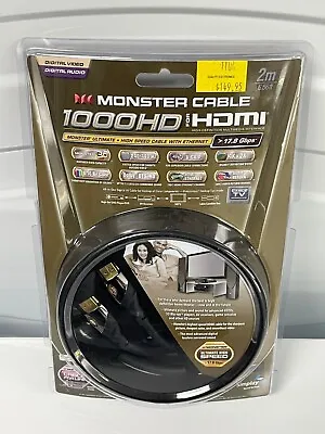 Monster Cable 1000HD HDMI High Speed Cable W/ ETHERNET 2m 6.56ft #127655-00 • $25