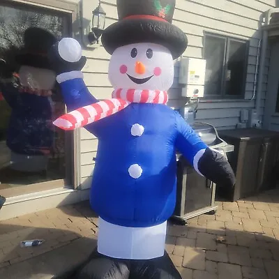 7' AIR BLOWN INFLATABLE LIGHTED SNOWMAN Christmas Winter Yard LAWN Decoratioon • $44.99