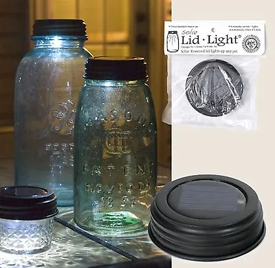 BROWN SOLAR Powered Mason Canning Fruit Ball Jar LED LID LIGHT Rustic Lamp • $21.45