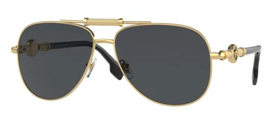 $291.50 • Buy Versace VE 2236 Gold/Dark Grey 59/14/140 Unisex Sunglasses