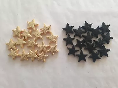 30 Mixed Colour Glitter Stars - Edible Sugar Cake Decorations / Toppers • £4.95