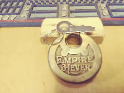 Vintage Miller EMPIRE 6lever Pushkey Pancake Padlock W/key 121 • $49.45