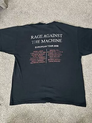 Rage Against The Machine European Tour 2008 Shirt XL • £40
