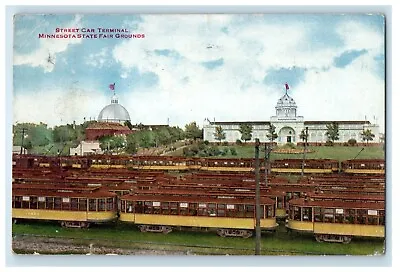 1915 Street Car Terminal Minnesota State Fair Grounds Minneapolis MN Postcard • $14.98