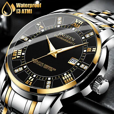 Waterproof Classic Men Watch Stainless Steel Quartz Luminous Wristwatch Business • $11.98