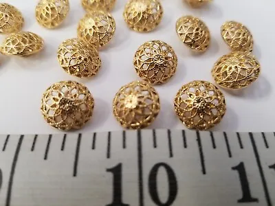 Vintage Buttons Set Of 12 Brass Gold Metal Tuz2735 • $15