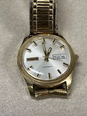 Vintage Benrus Automatic Watch Day Date Runs Good. • $49