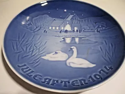 1974 B&g   Christmas In The Village  Collector's Plate.  Swan's In The Pond. • $7.95