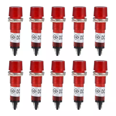 10Pcs Signal Indicator Dash Light DC 24V  LED Bulbs XD10-3 Red 10mm Panel Mount • £9.59