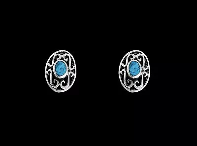 $30.99 • Buy 925 Sterling Silver Earrings, Scroll Earrings, Turquoise Earrings, Malachite...
