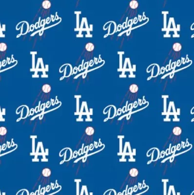 Cotton Los Angeles Dodgers Blue MLB Baseball Cotton Fabric Print BTY D158.17 • $13.95