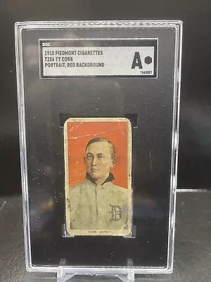 1910 Ty Cobb T206 Portrait Red Background Piedmont Back Hof Tigers Sgc Authentic • $3999