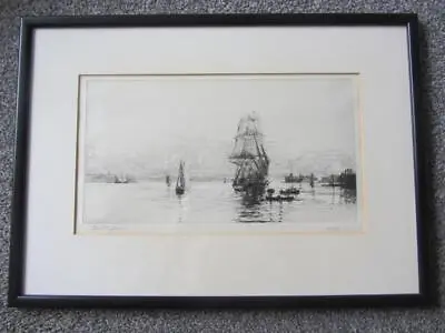 Harold Wyllie (1880-1973) British Shipping Off A Coast Etching Signed • £120