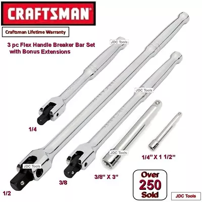 CRAFTSMAN 3 Pc Flex Arm Handle Breaker Bar Set • $43.95