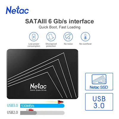 Netac 120GB SSD 2.5'' SATA III 6 Gb/s Internal Solid State Drive 500MB/s PC/MAC • $13.99
