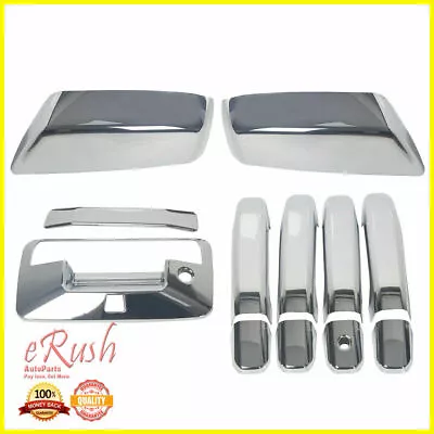 For 14-19 Chevy Silverado 1500 Chrome Door Handle+Mirror+Tailgate Cover+Cam Hole • $40.99