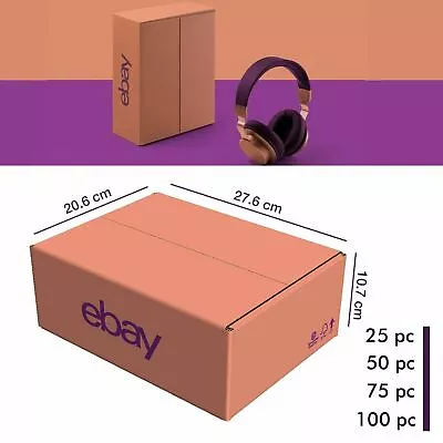 EBay Branded Packaging Small Cardboard Box (20.6cm X 27.6cm X 10.7cm)Pink/Purple • £14.72