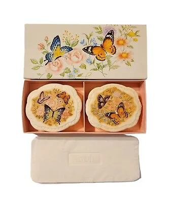 Vintage Avon Summer Butterflies & Blossoms Flower Decorative Soaps Set Of 2 NIB  • $8.99