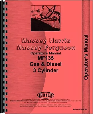 Massey Ferguson 135 Deluxe Orchard Special Vineyard Tractor Operators Manual • $37.99