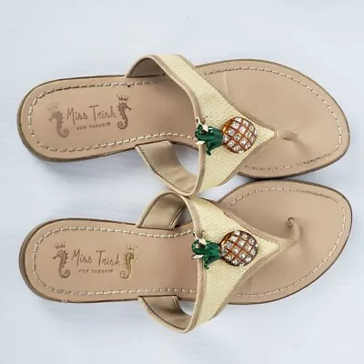 Miss Trish Pineapple Thong Flip Flop Sandals Womens Size 8 • $8