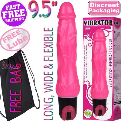 Baile Large Realistic 9.5  Vibrator G-Spot Vibrating Dildo Clit Anal Sex Toy NEW • $26.95