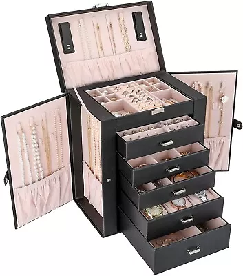 Procase Large Jewelry Organizer Box For Women Girls 6 Layers Storage Display Ho • $112.99