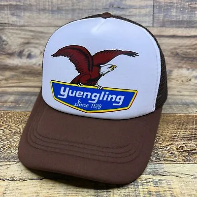 Yuengling Mens Trucker Hat Brown Snapback Eagle Lager Pilsner 70s Vintage Logo • $19.99