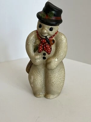 $145.99 • Buy Vtg Snowman With Pipe, Broom, Top Hat Vaillancourt Folk Art Signed,Numbered Date