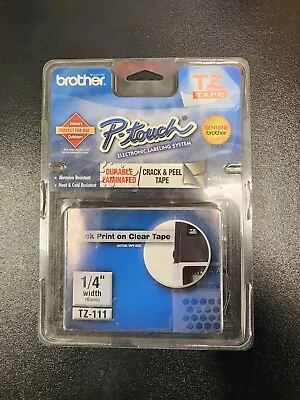 Brother P-Touch Label Cartridge TZ-111 1/4  Width Black Print On Clear TZ Tape  • $11.59