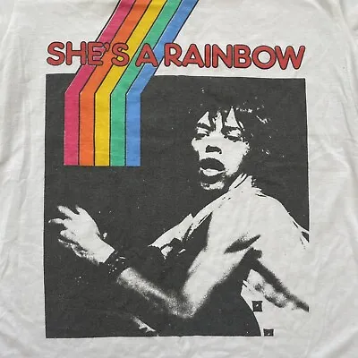 Vintage Mick Jagger Rolling Stones Single Stitch T Shirt She’s A Rainbow Small • $124
