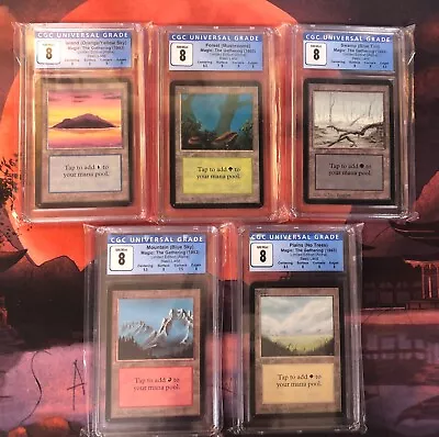 Alpha Magic The Gathering 5 Lands Lot All CGC 8 • $269.99