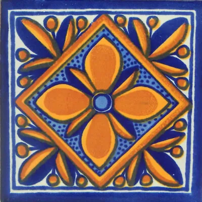 Mexican Tile Folk Art Handmade Talavera Backsplash Handpainted Mosaic # C116 • $1.79
