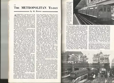 Metropolitan Railway  Moorgate Widened Lines  LT   Trains Illustrated 1955 • £1.98