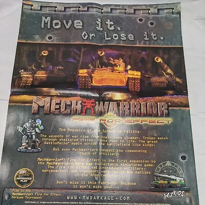 Rare Mechwarrior Fire For Effect Wizkids Approved Play Retailer Promo Poster  • $89.10