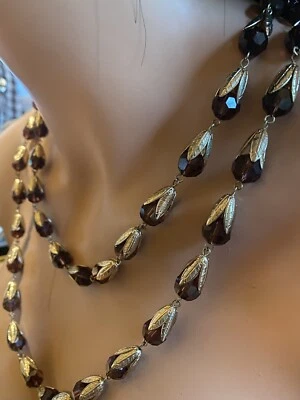$250 • Buy Vintage Costume Jewelry1940-1950sCOCO  CHANEL   Gold Tone & Amethyst Glass Beads