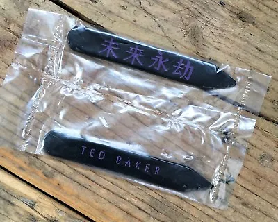 Ted Baker JAPANESE SCRIPT Branded Collar Bone Stiffeners/Stays/Tabs - 6cm NEW • £3.95