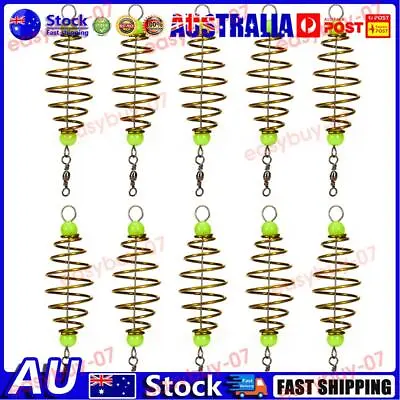 $8.44 • Buy AU 10pcs/Set Fishing Bait Spring Hanging Tackle Steel Feeder Fishing Tools