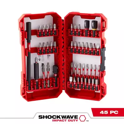 Milwaukee SHOCKWAVE Impact Duty Alloy Steel Screw Driver Bit Set (45-Piece) • $25.75