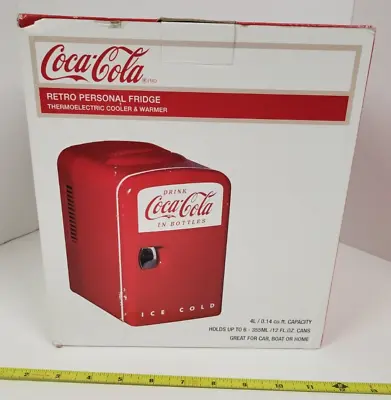 Coca-Cola Retro Personal Fridge Thermoelectric Cooler-Warmer Mini-fridge KWC-4 • $111.13