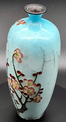 £9.95 • Buy Antique Japanese Cloisonne Enameled Ginbari Vase Flowers - Damaged